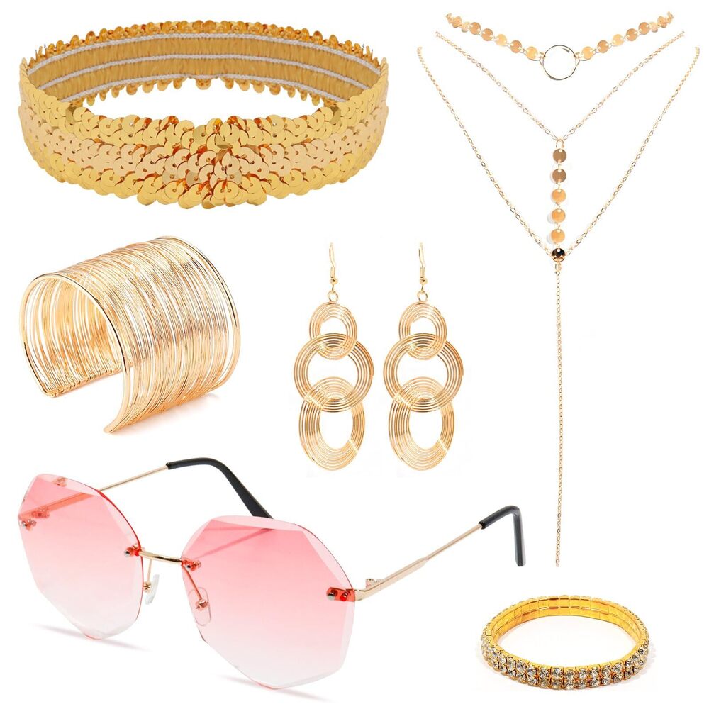 4456 6 Pcs 70s Disco Accessoriess For 70s Disco Costume